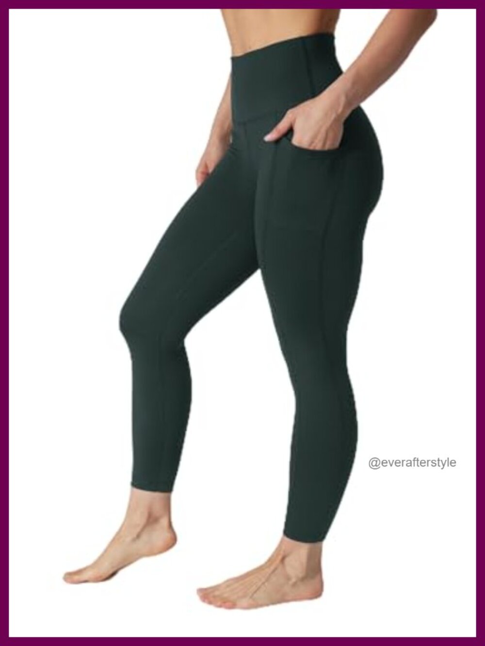 High Waisted Ankle Leggings with Pockets - Yoga & Workout